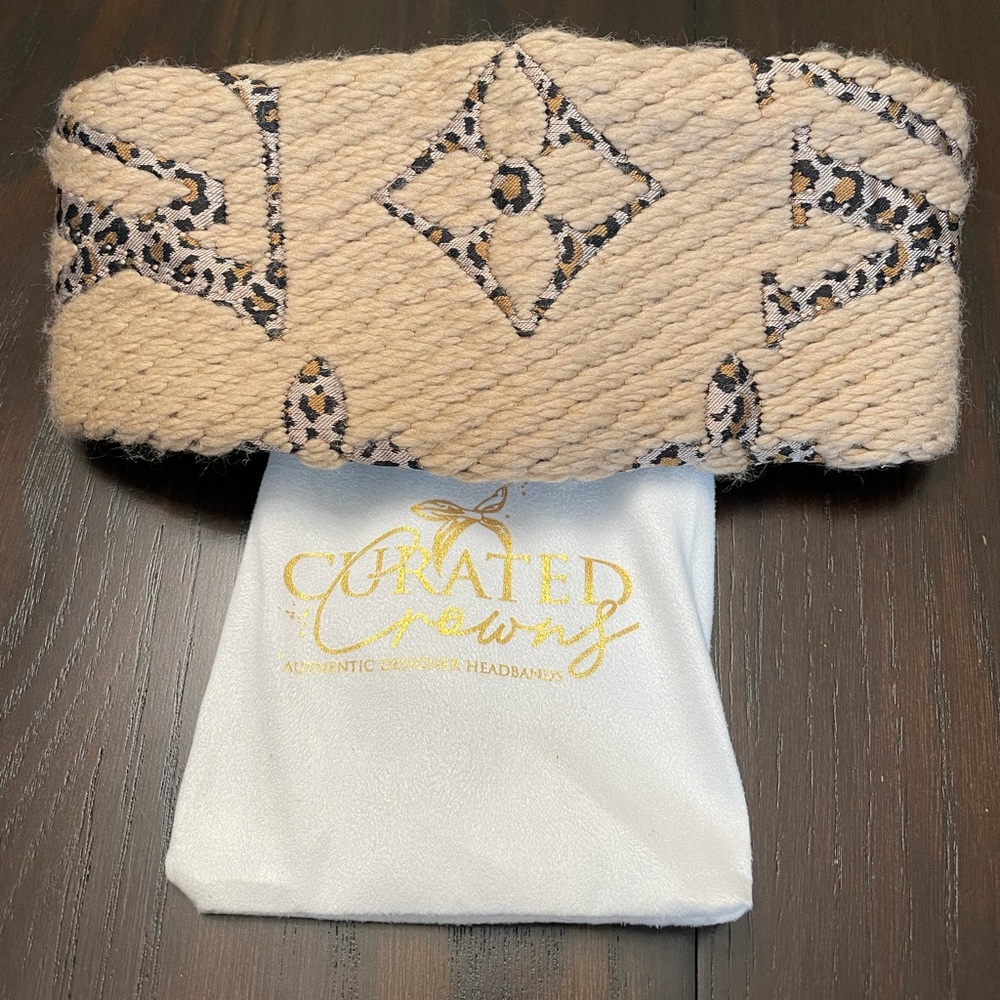 Curated Crowns Leopard Wool LV Headband